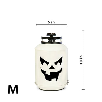 Metal Porch Jack-o-Lantern-White